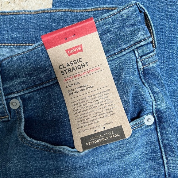 Levi's Women's Classic Straight, Stellar Stretch Jeans Size 12 - Picture 5 of 10